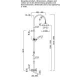 Wall-mounted shower panel with shower head Oronsko