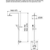 Thermostatic shower panel with hand shower Sidmouth