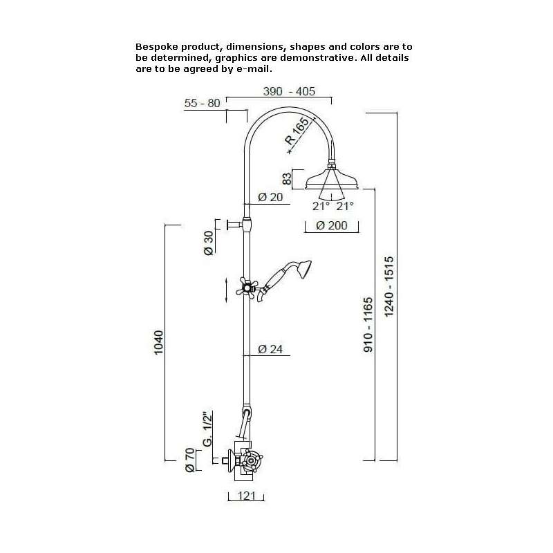 Shower panel with wall thermostat and shower head Oronsko