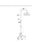 Shower panel with wall thermostat and hand shower Mantinos