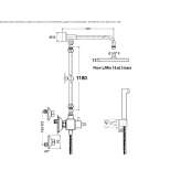 Wall-mounted shower panel with a shower hand Mantinos