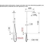 Wall-mounted stainless steel shower panel with shower head Irituia