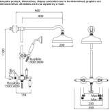 Wall-mounted shower panel with hand shower and overhead shower Aktepe