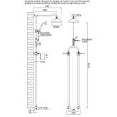 Free-standing shower panel with a switch Rjukan