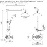 Shower panel with wall thermostat and shower head Aktepe