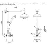 Shower panel with wall thermostat and hand shower Send