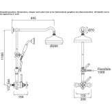 Shower panel with wall thermostat and shower head Rjukan