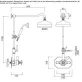 Wall-mounted thermostatic metal shower panel with a shower hand Lenham