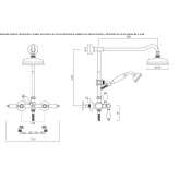 Multifunctional wall-mounted brass shower panel Molkom