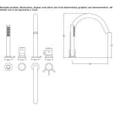 Shower panel in chrome-plated brass Elshout