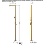 Free-standing brass shower panel with a shower hand Wierden