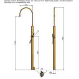 Free-standing brass shower panel with a shower hand Craiesti