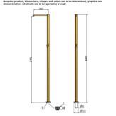 Free-standing brass shower panel with a shower hand Sribne