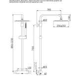 Wall-mounted shower panel with shower head Lovosice