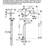 Wall-mounted metal shower panel with shower head Minare