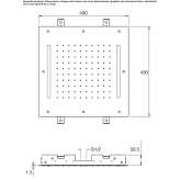 Square stainless steel shower head with built-in lighting Labegude