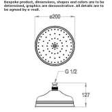 Round shower head mounted on the ceiling Bowes