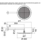 Wall-mounted rain shower with arm Ararat