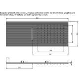 Rectangular wall mounted brass waterfall shower Tervola
