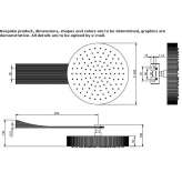 Round wall shower head with an anti-limescale system OEblarn