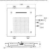 Square ceiling mounted shower head with built-in lighting Labegude