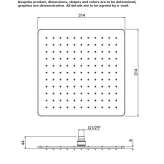 Square rain shower made of stainless steel Makkum