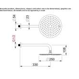 Round stainless steel wall shower head with arm Pobuzke