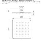 Square rain shower made of stainless steel Igea