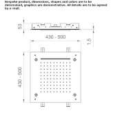 Built-in square shower head with mist jet Kimstad