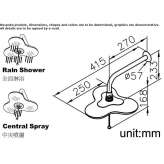 Wall-mounted rain shower in chrome-plated brass Onalaska