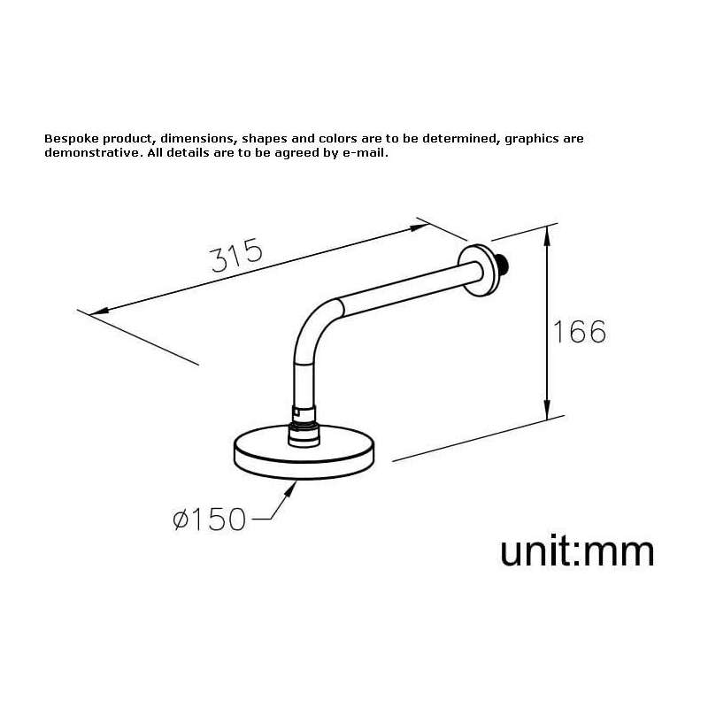 Wall-mounted shower head in chrome-plated brass Paime