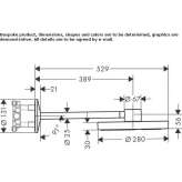 Wall shower with 2 jets and arm Minare