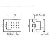 Built-in side shower with anti-limescale system Zhirnov