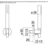 Wall-mounted shower head with hose Elkhovo