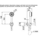 Brass wall-mounted shower with 1 jet Garguera