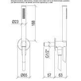 Stainless steel wall shower with hose Demonte