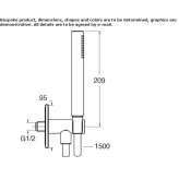 Stainless steel shower head/shower holder Viewbank