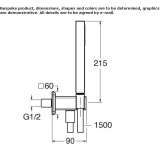 Wall-mounted shower head with hose Valseca