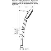 Hand shower with 3 jets, chrome-plated, brass, with shower holder Evlalo