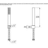 Hand shower with hose and handle Putyla