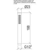 Single-jet stainless steel hand shower with anti-limescale system Demonte