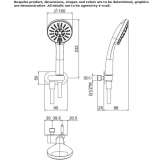 Hand shower with 3 ABS jets, wall mounted Mareuil