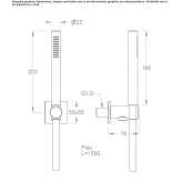 Stainless steel wall shower Villabe