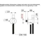 Stainless steel wall shower with hose Dascalu