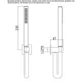 Wall-mounted shower head with hose Lozna