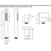 Wall shower in chrome-plated brass Elshout