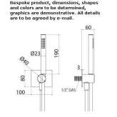 Stainless steel wall shower with hose Jagual