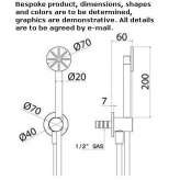 Stainless steel wall shower with hose Belz