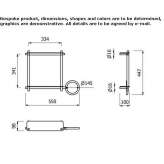 Square module with shelves and towel rack Cartelle