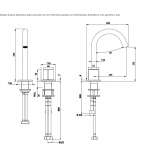 2-hole deck mounting kit with swan spout. Ways